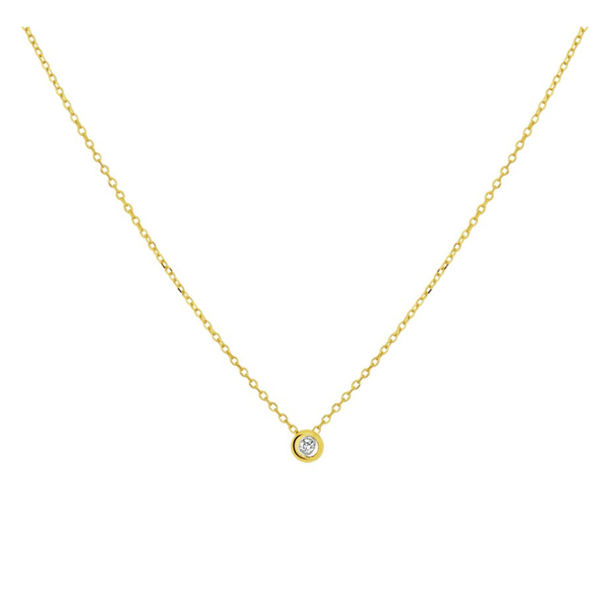 Ketting met diamant in het goud