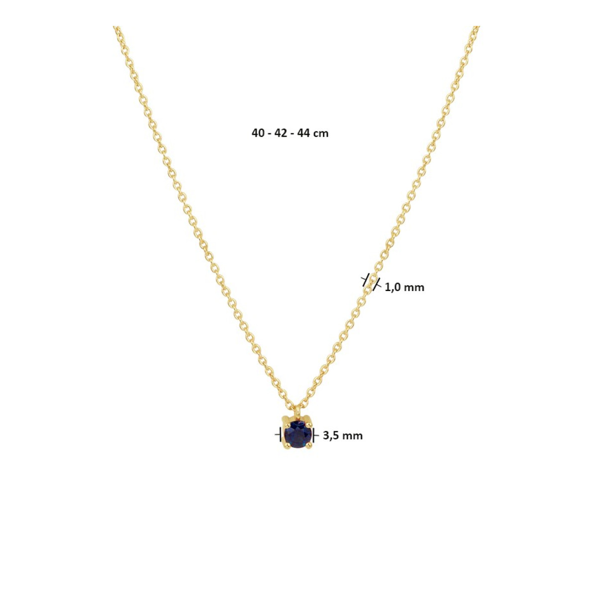 Ketting met edelsteen saffier