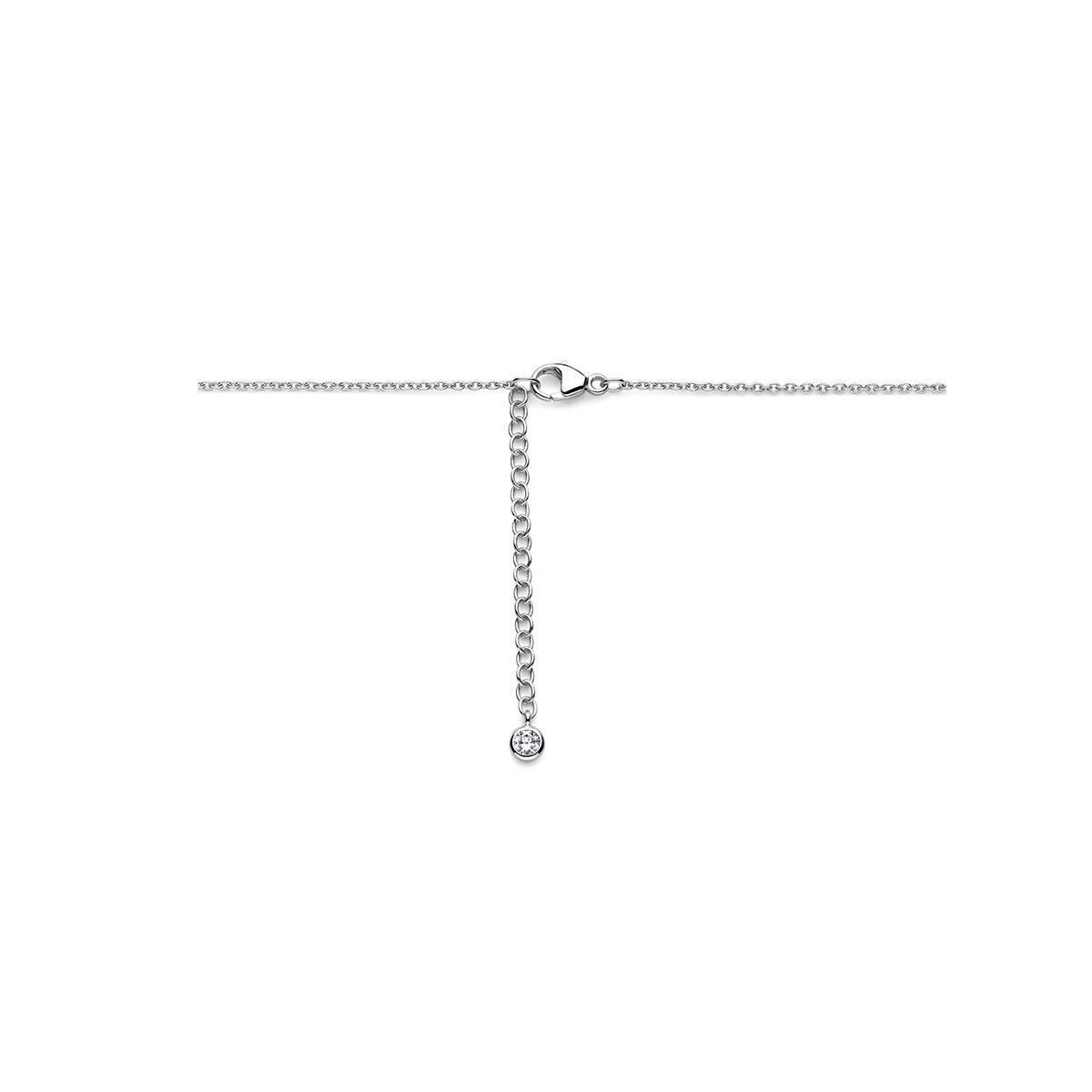 Ketting met klaver van 925 zilver en parelmoer - Lengte 41-45 cm