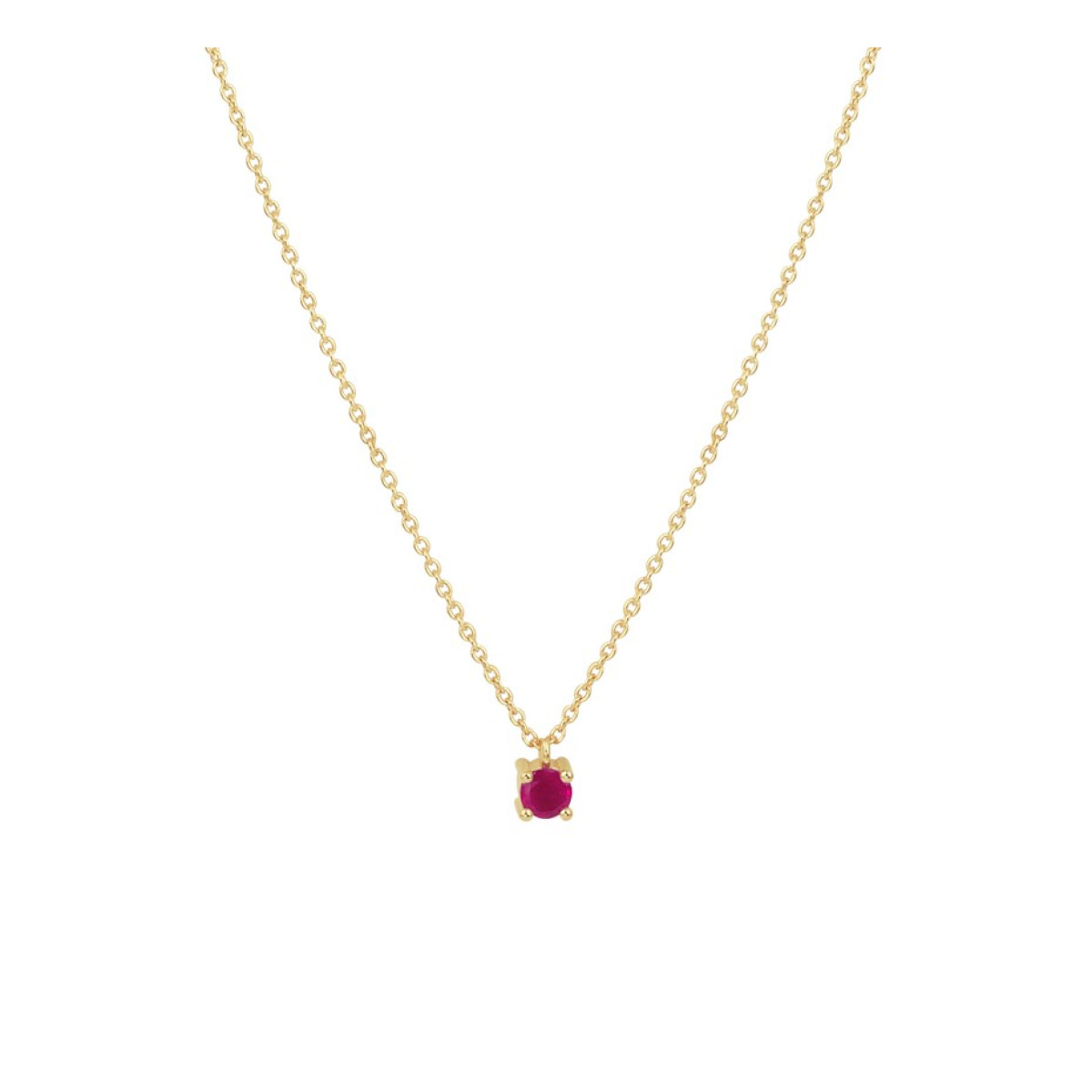 Ketting met robijn in het goud