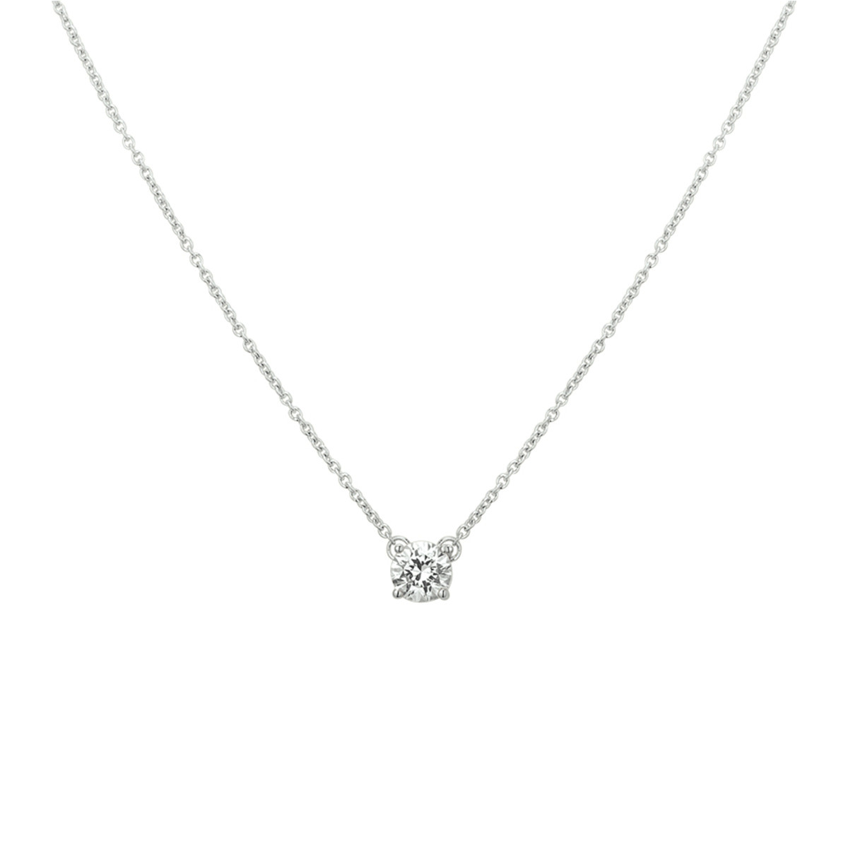 Ketting met zirkonia hanger zilver