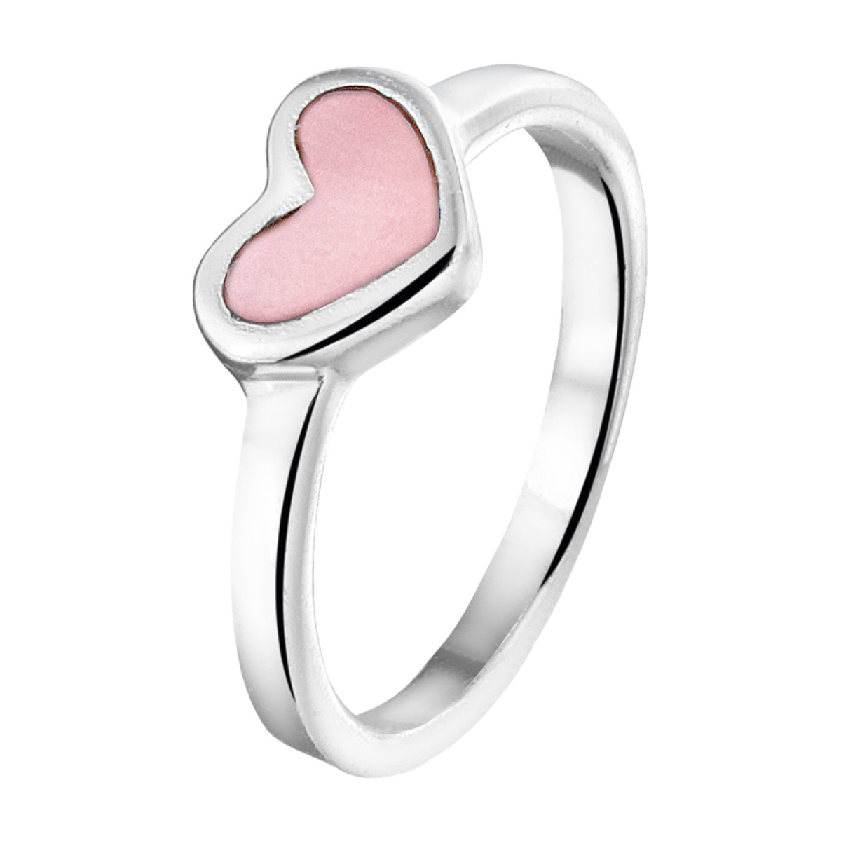 Kinderring van zilver met emaille en liefdethema 5.5 mm