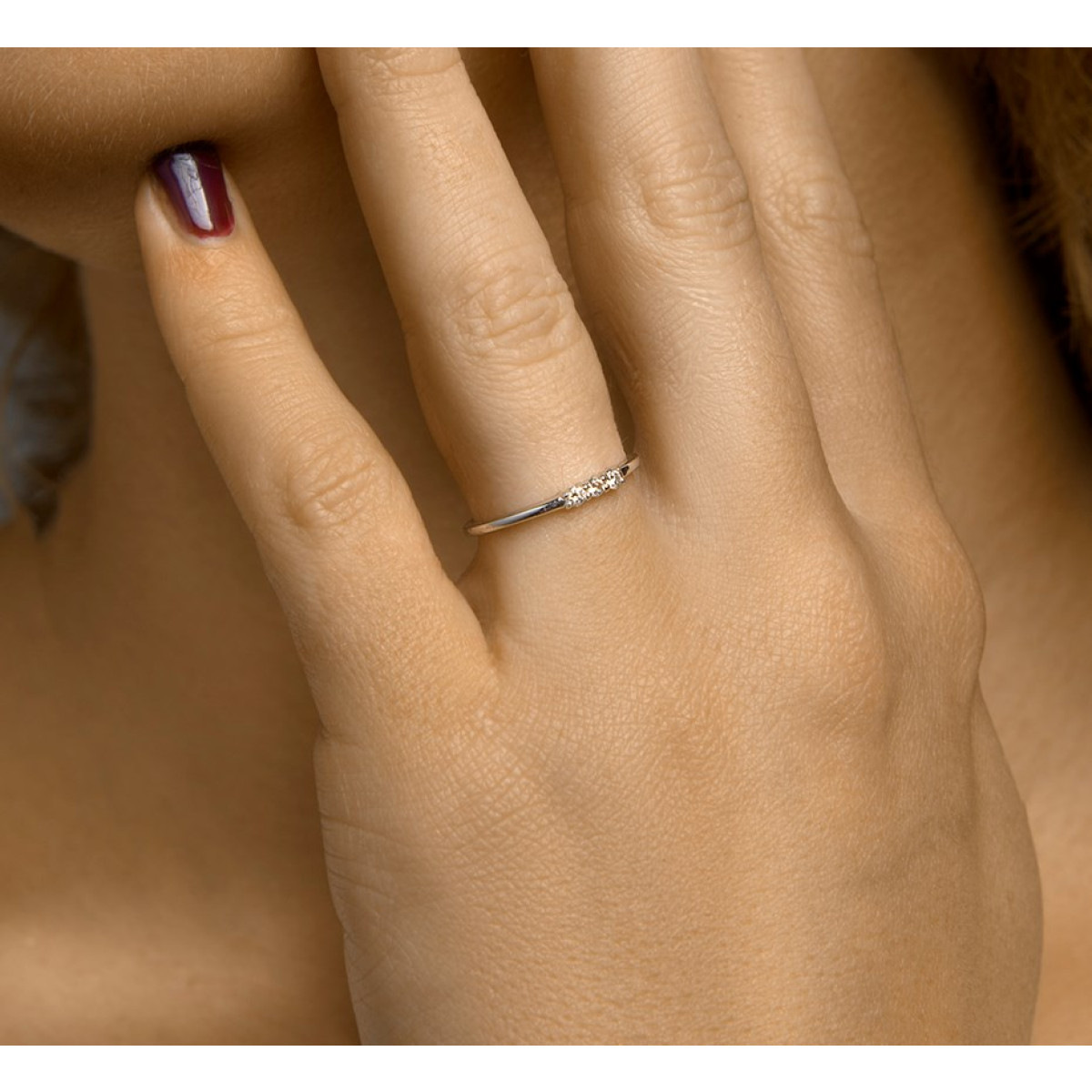 Ring witgoud diamant 0.09 crt