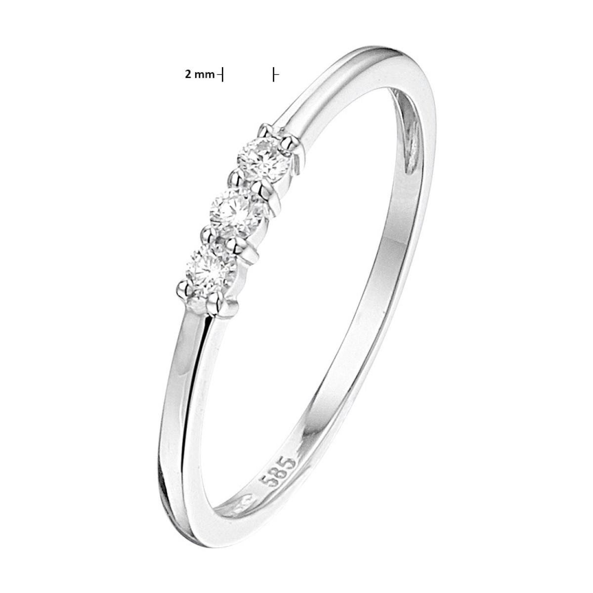 Ring witgoud diamant 0.09 crt