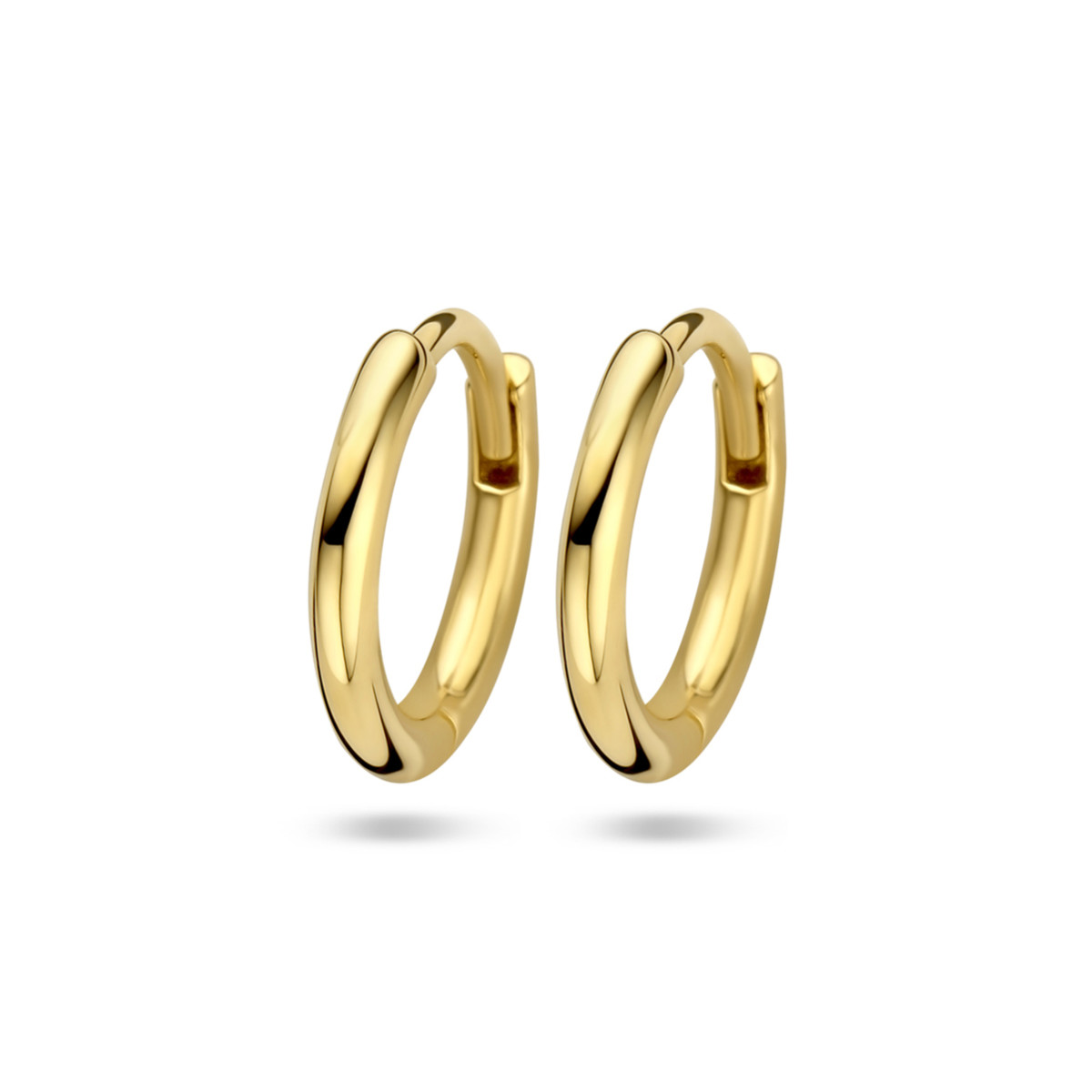 Kleine gouden klapoorringen met ronde buis 1.5 mm - Diameter 10 mm