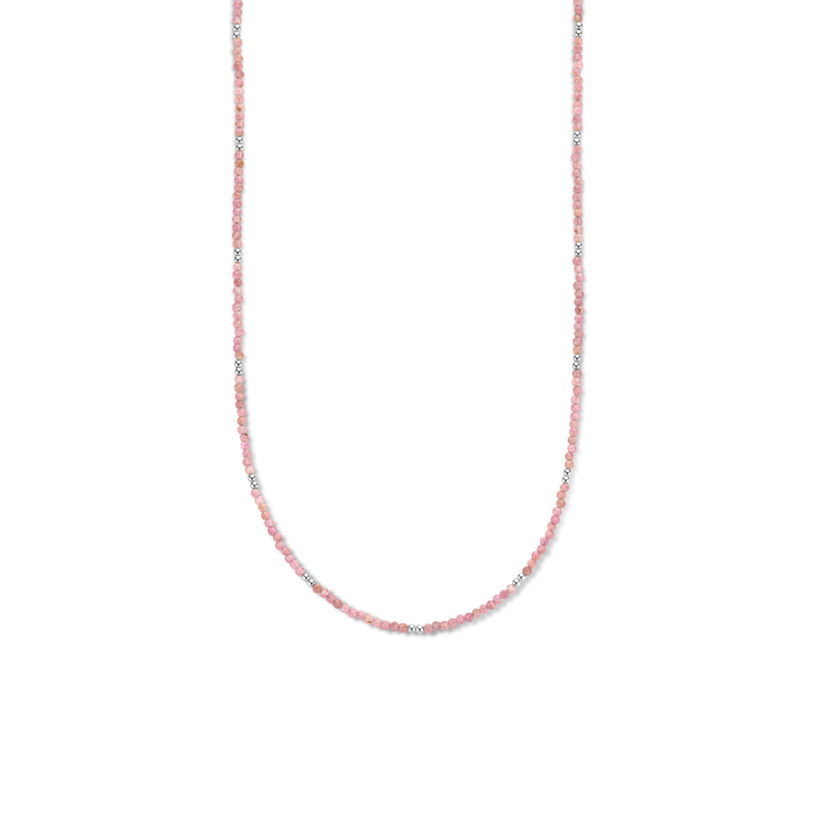 Kleurrijke zilveren ketting met toermalijn 2.2 mm - Lengte 40 + 4 cm