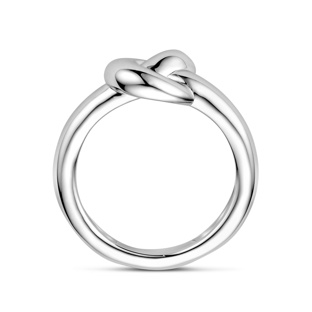Knoop zilveren ring met dubbele lus 8.5 mm breed