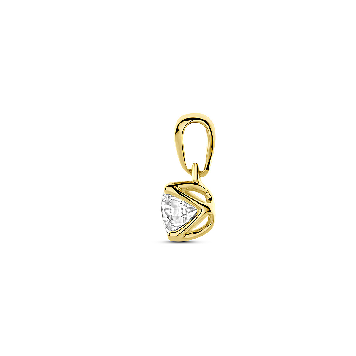 Lab grown diamanten hanger van 14-karaat goud 0.5 crt briljant 5 mm breed - Hoogte 10 mm