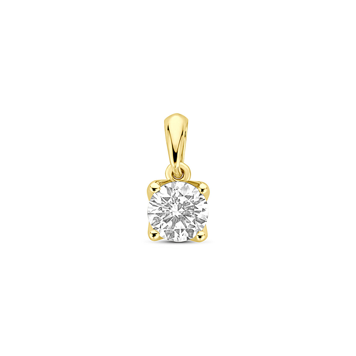 Lab grown diamanten hanger van 14-karaat goud 0.5 crt briljant 5 mm breed - Hoogte 10 mm