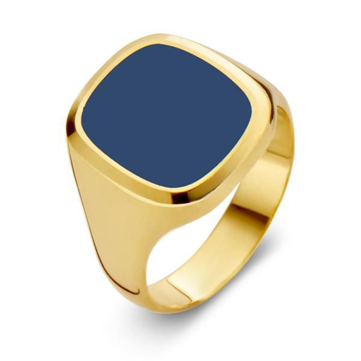 Luxe ring met 585 goud en lagensteen 16 mm