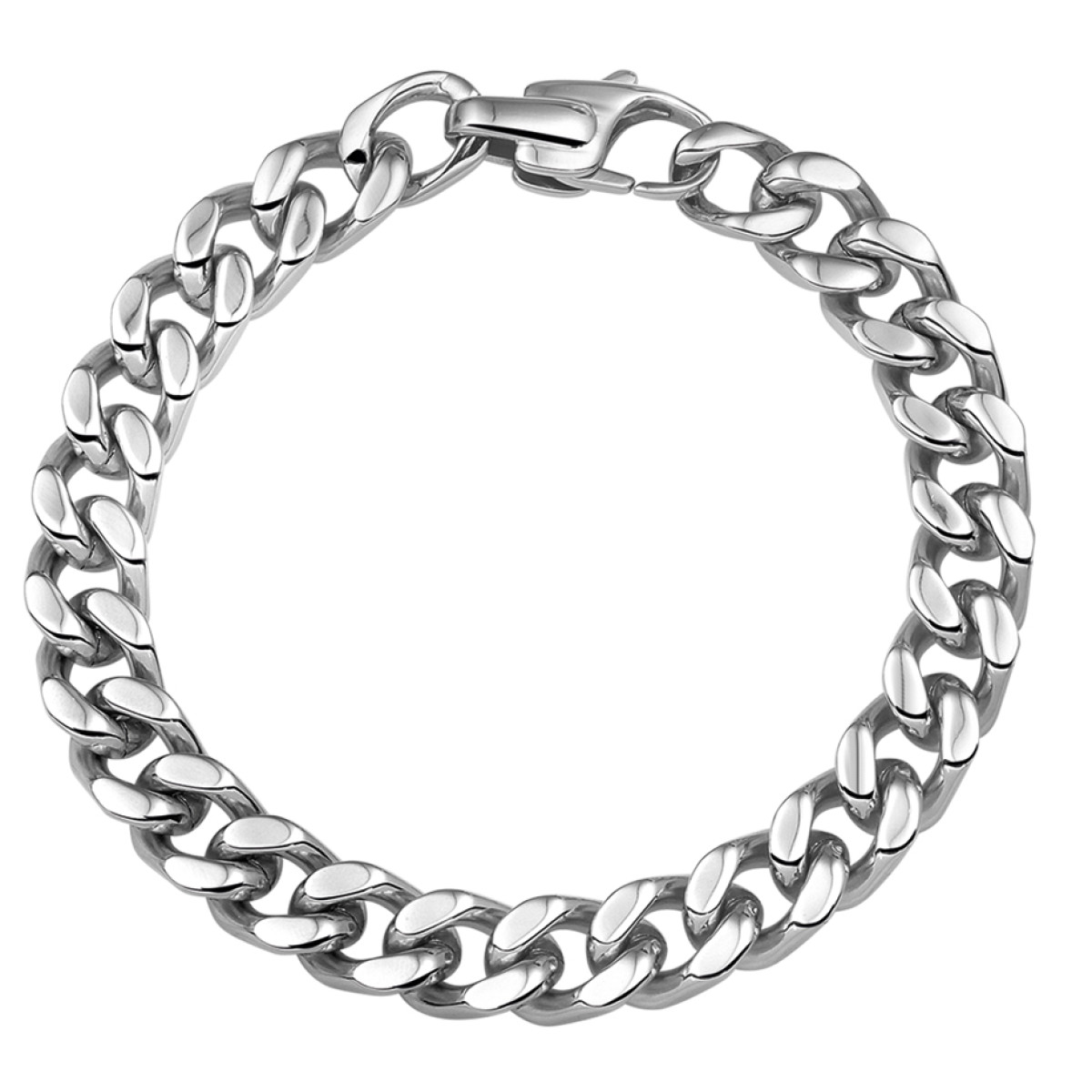 Luxe schakelarmband van staal gourmetschakel