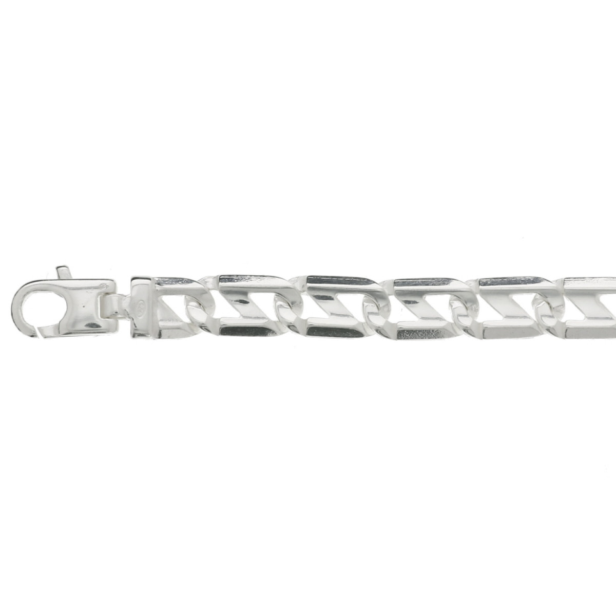 Luxe schakelarmband van zilver 7 mm anker schakel