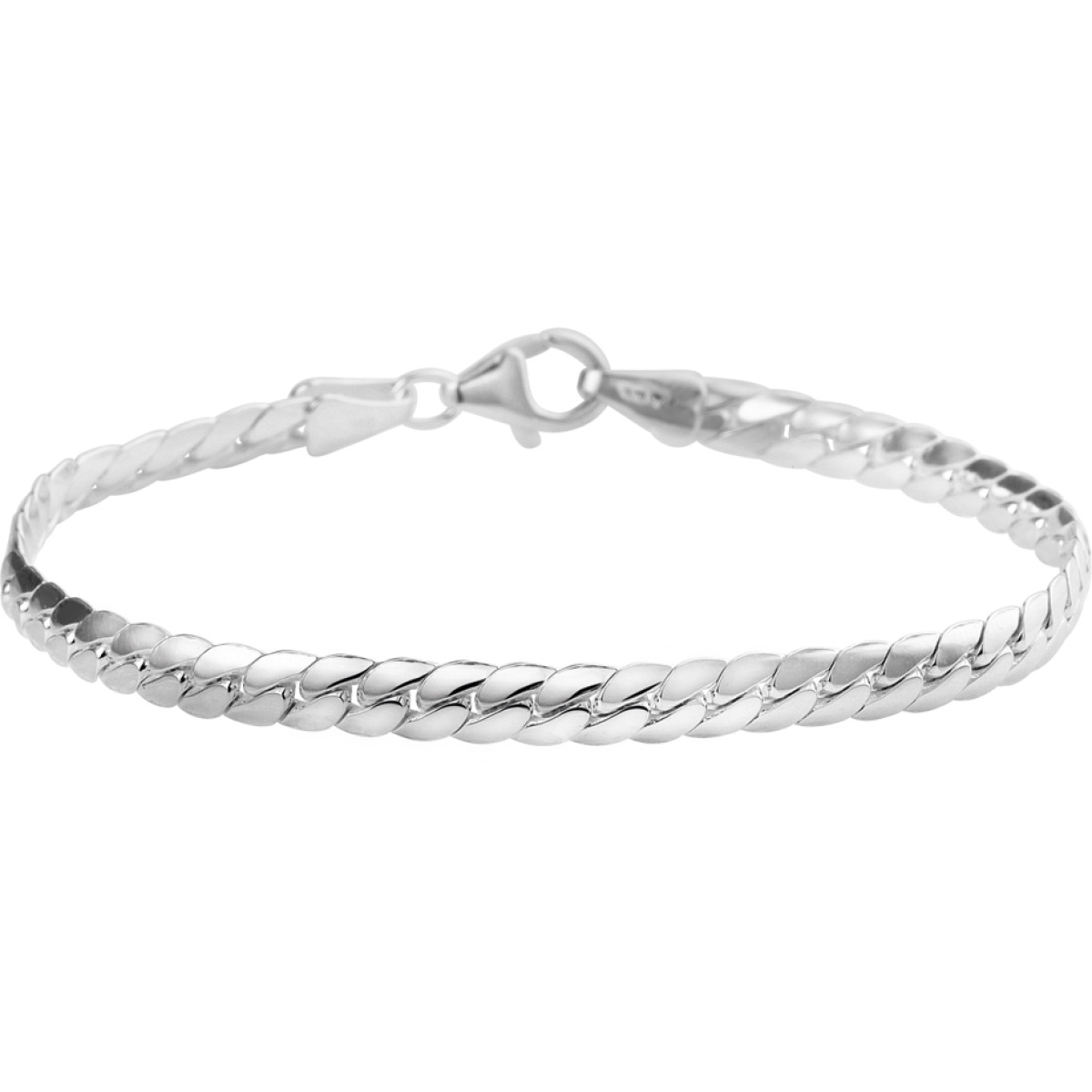 Luxe schakelarmband van zilver