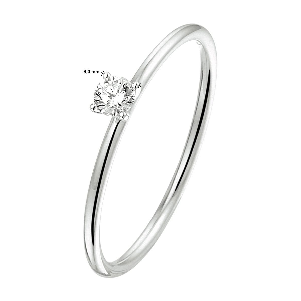Luxe witgouden ring met diamant