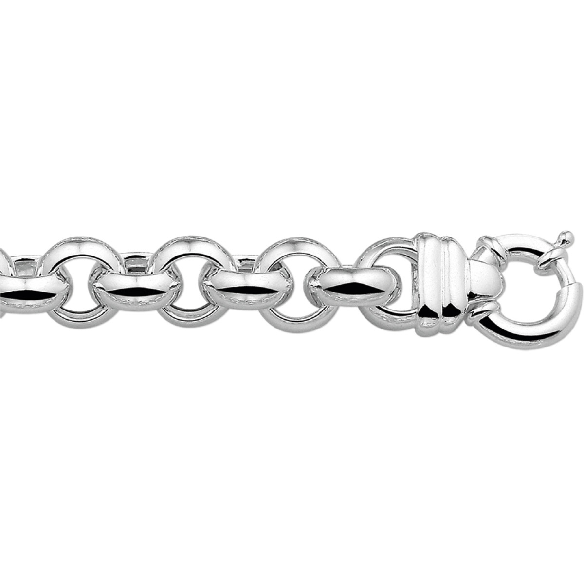 Luxe zilveren schakelarmband jasseron 14 mm
