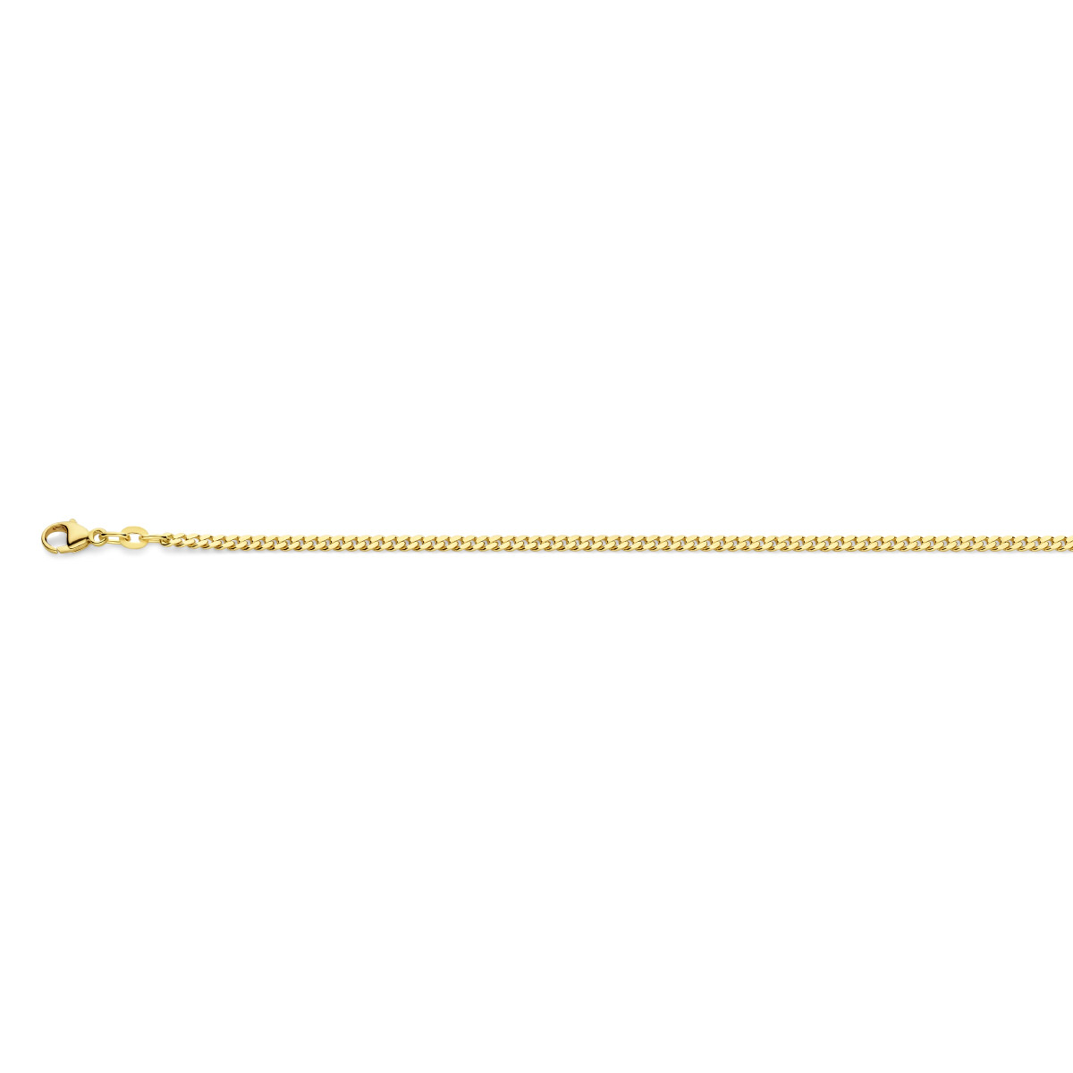 Massieve gouden schakelketting met gourmetschakel van 2.4 mm breed - Lengte 60 cm