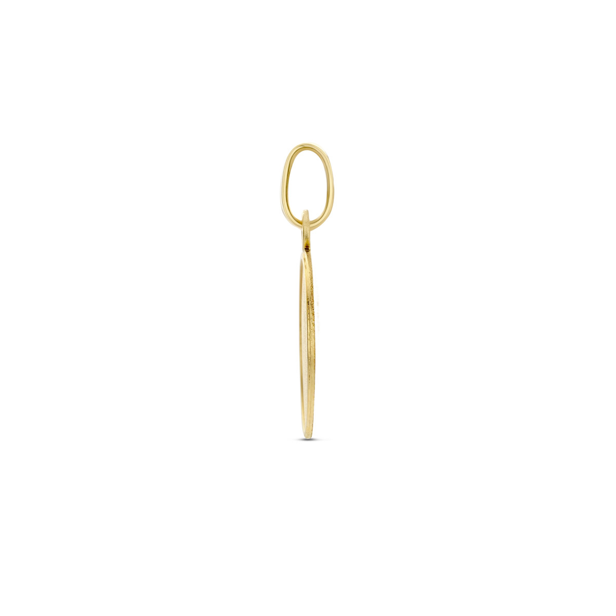 Matte en glanzende ronde graveerhanger van goud - Diameter 12 mm