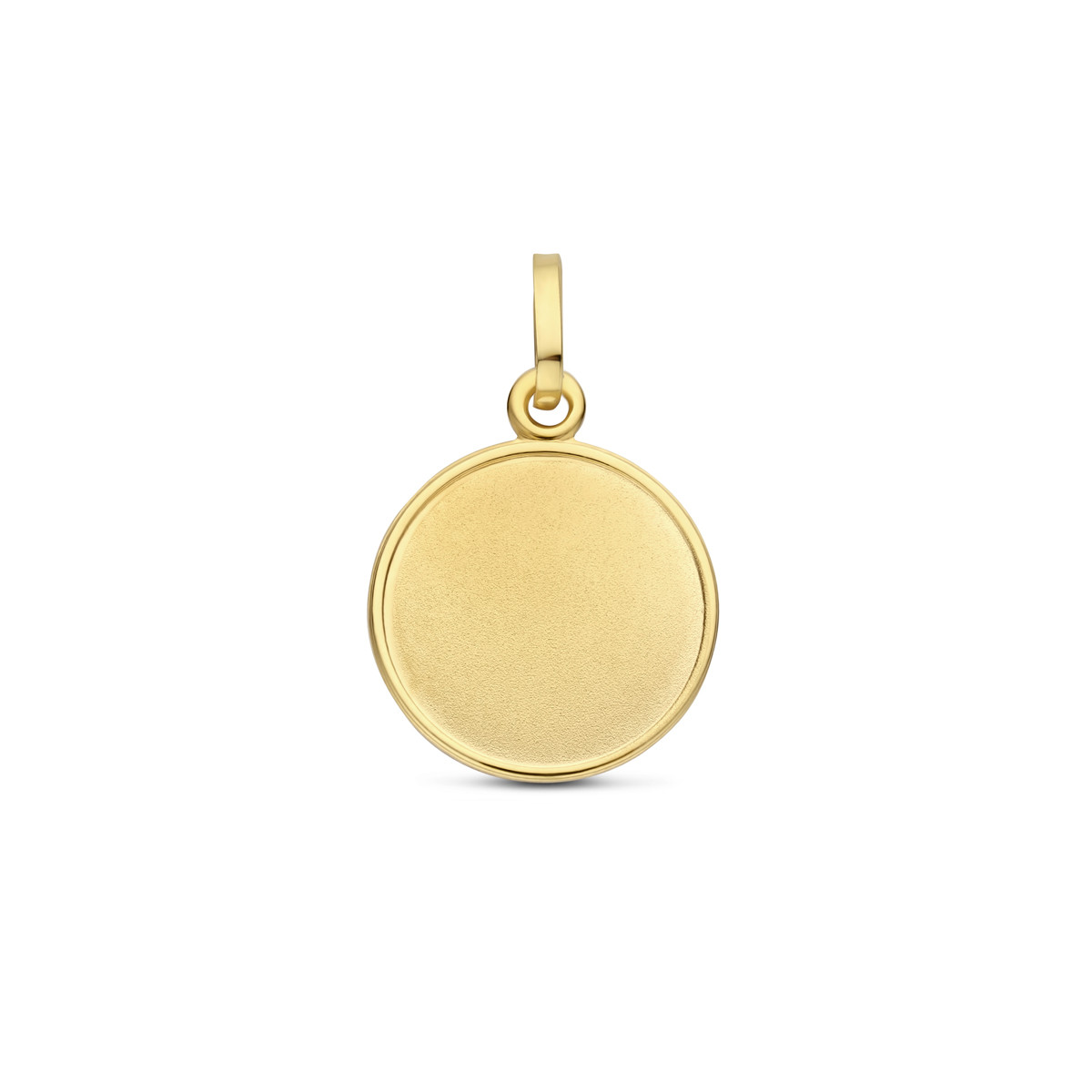 Matte en glanzende ronde graveerhanger van goud - Diameter 12 mm
