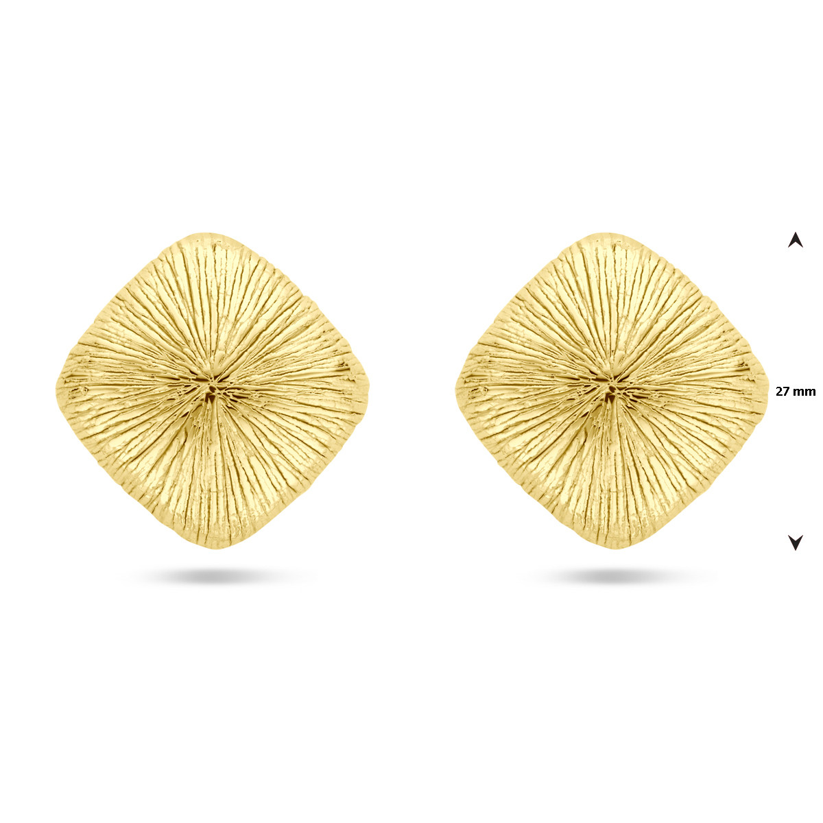 Met streepte bewerkte ruit oorknoppen - Diameter 27 mm