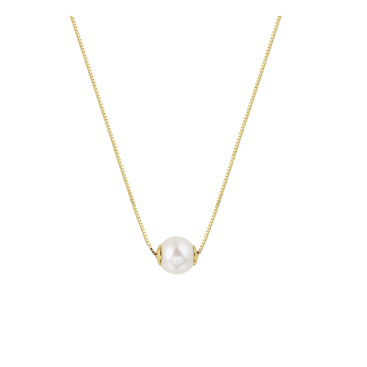 Gouden collier met hanger parel