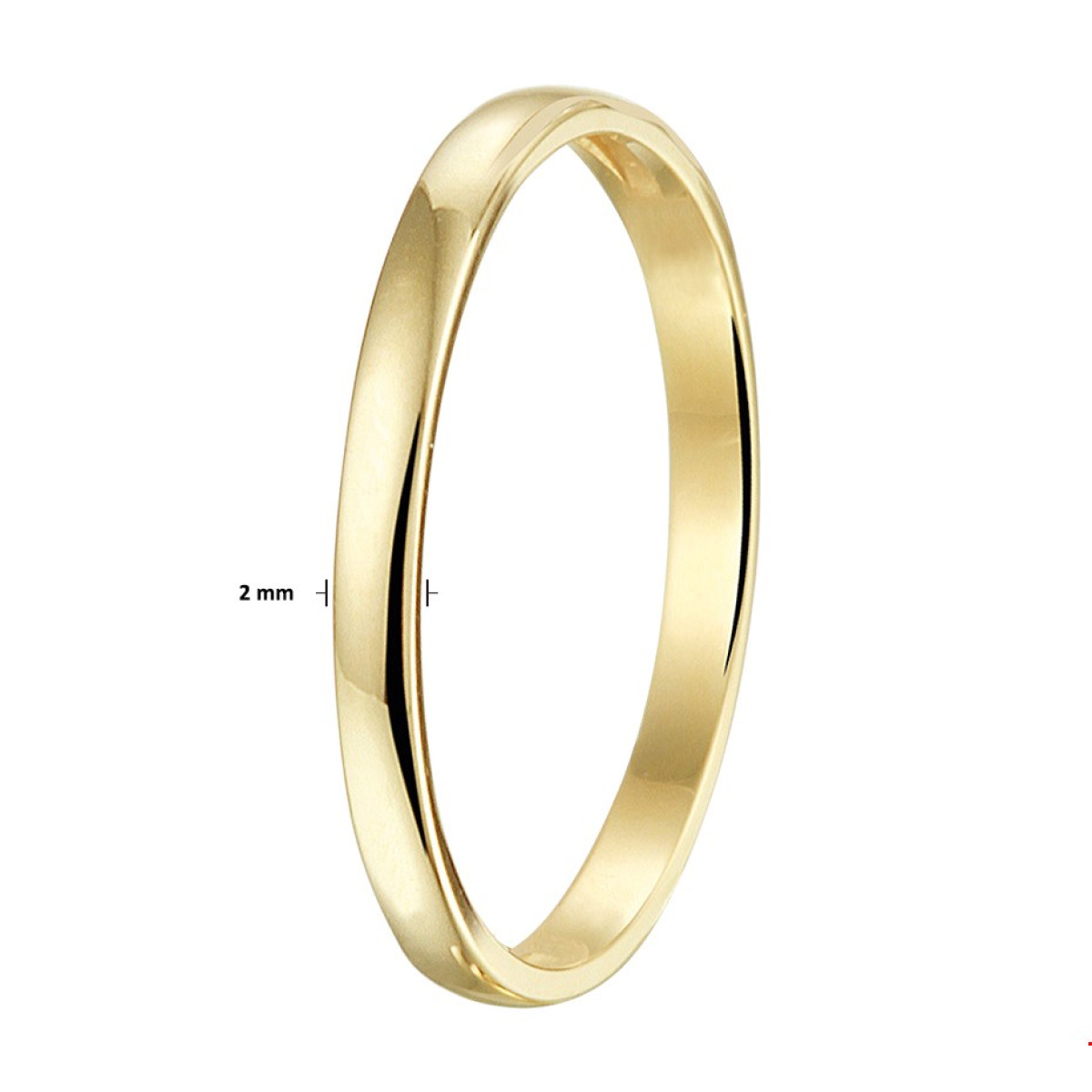 Mooie aanschuifring goud 2 mm breed