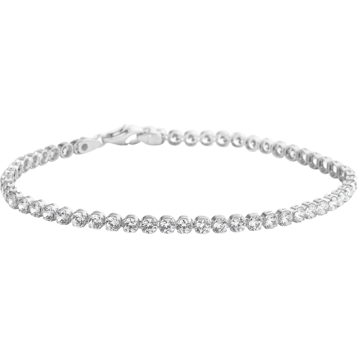 Mooie dames tennisarmband met schitterende zirkonia - lengte 19 cm