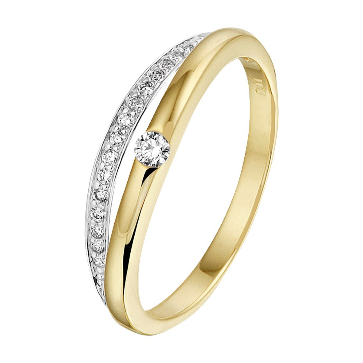 Mooie diamant bicolor ring van 5 mm