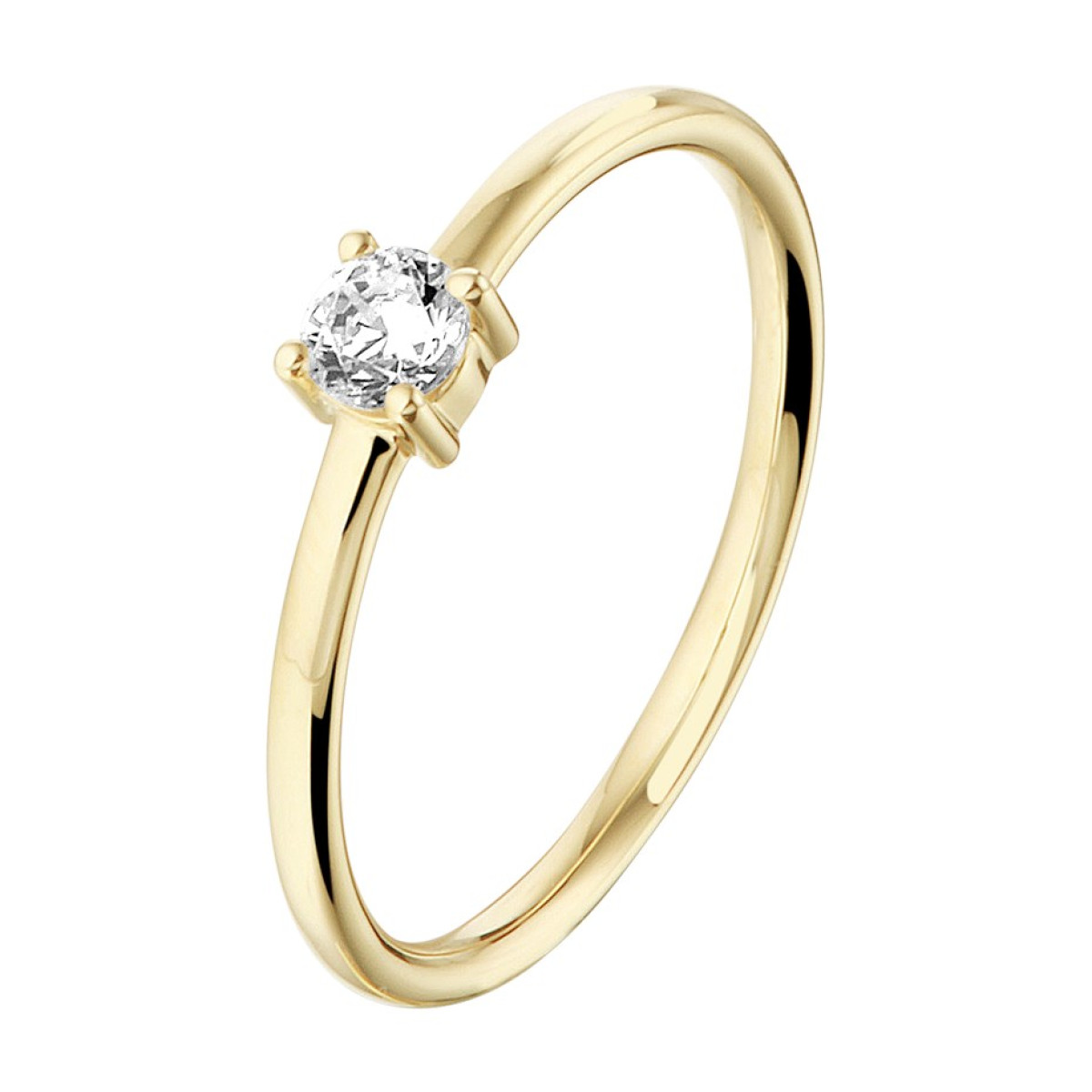 Mooie gouden ring met zirkonia