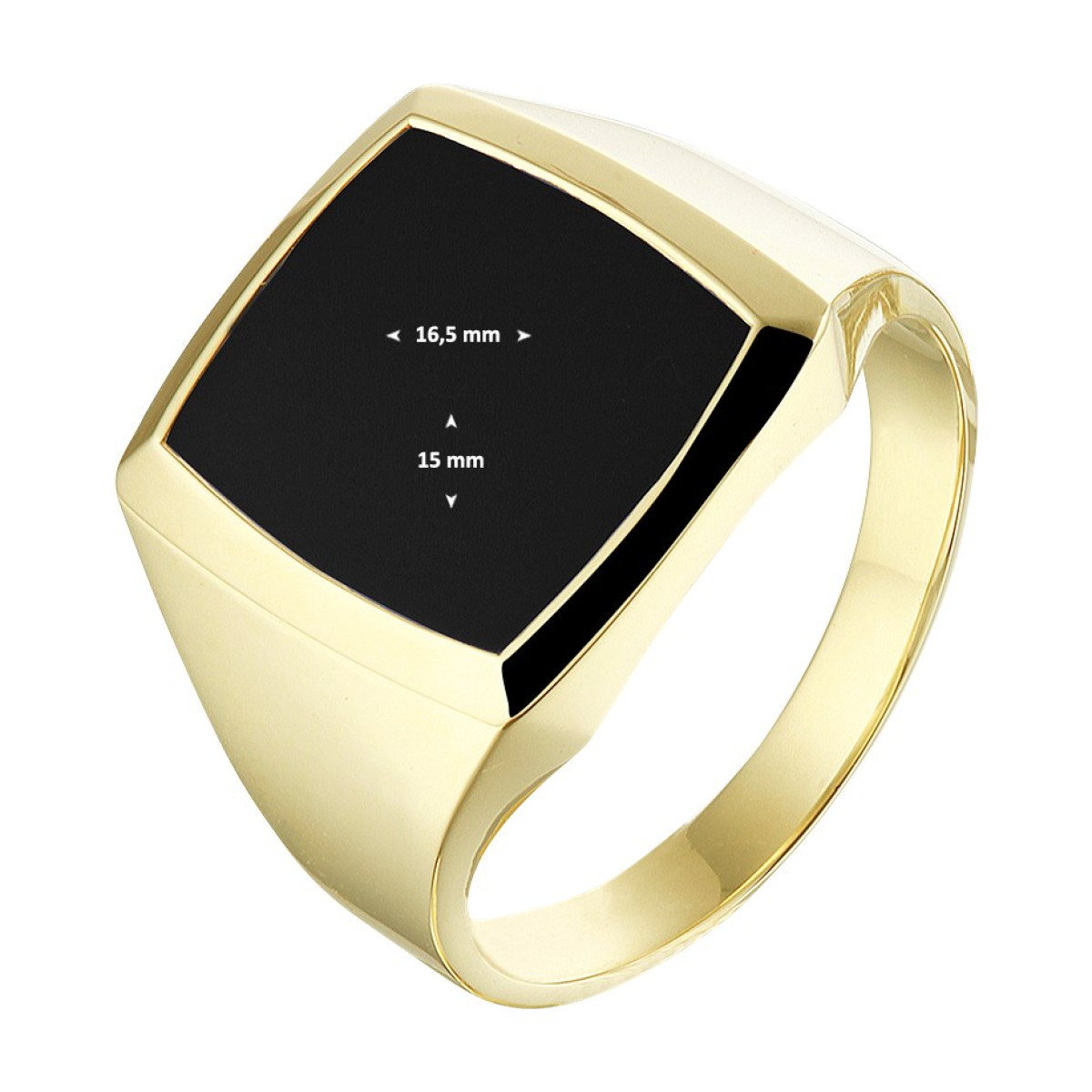 Mooie gouden zegelring heren met onyx