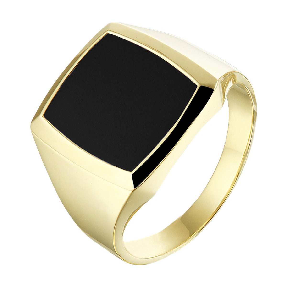 Mooie gouden zegelring heren met onyx