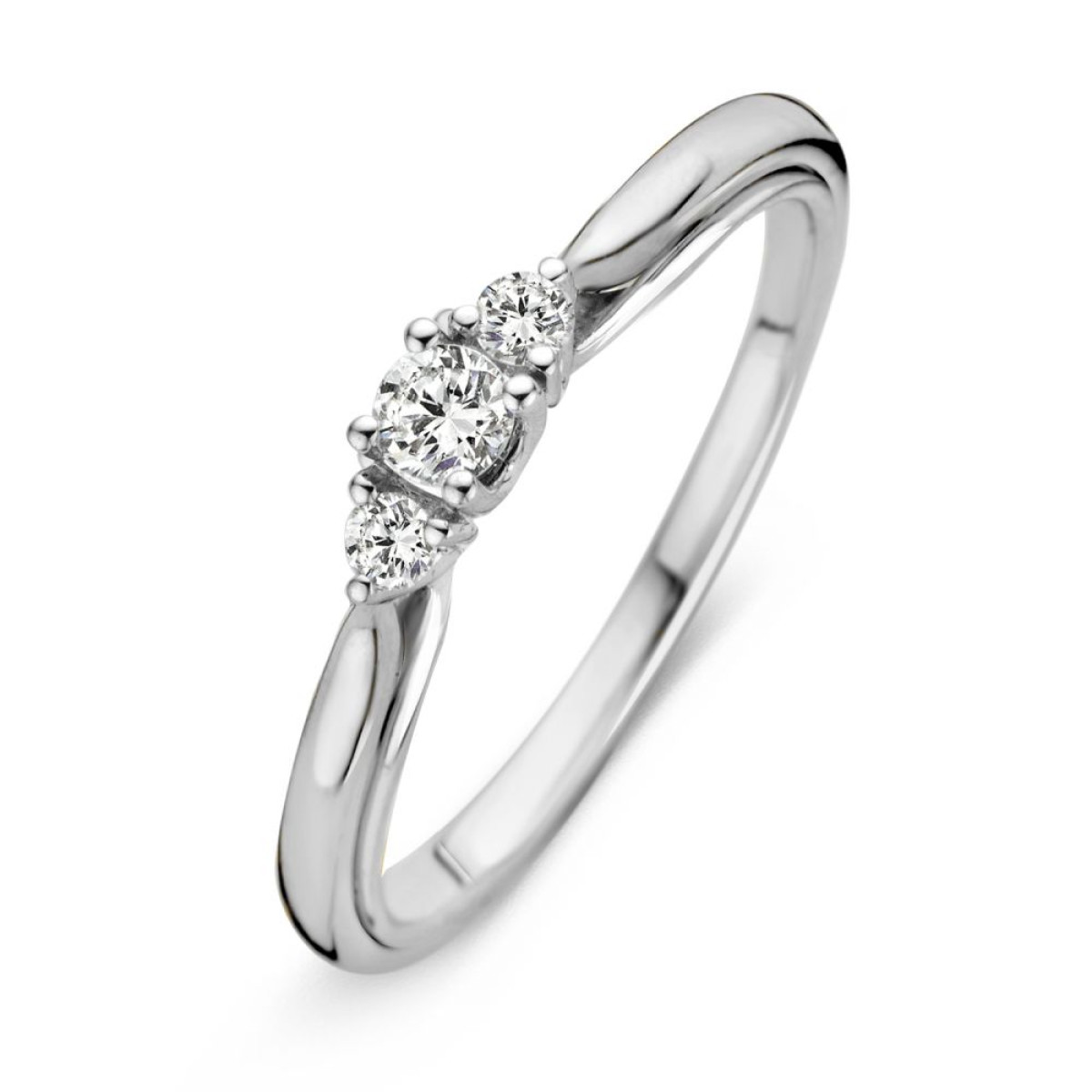 Mooie ring witgoud en diamant 0.19 crt.