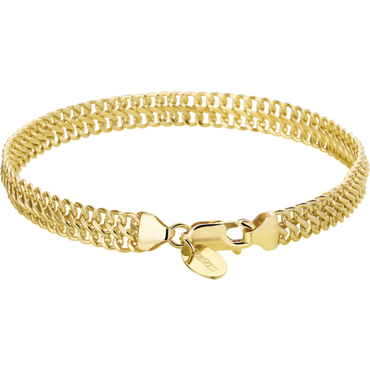 Mooie schakelarmband van goud gourmet 6.5 mm