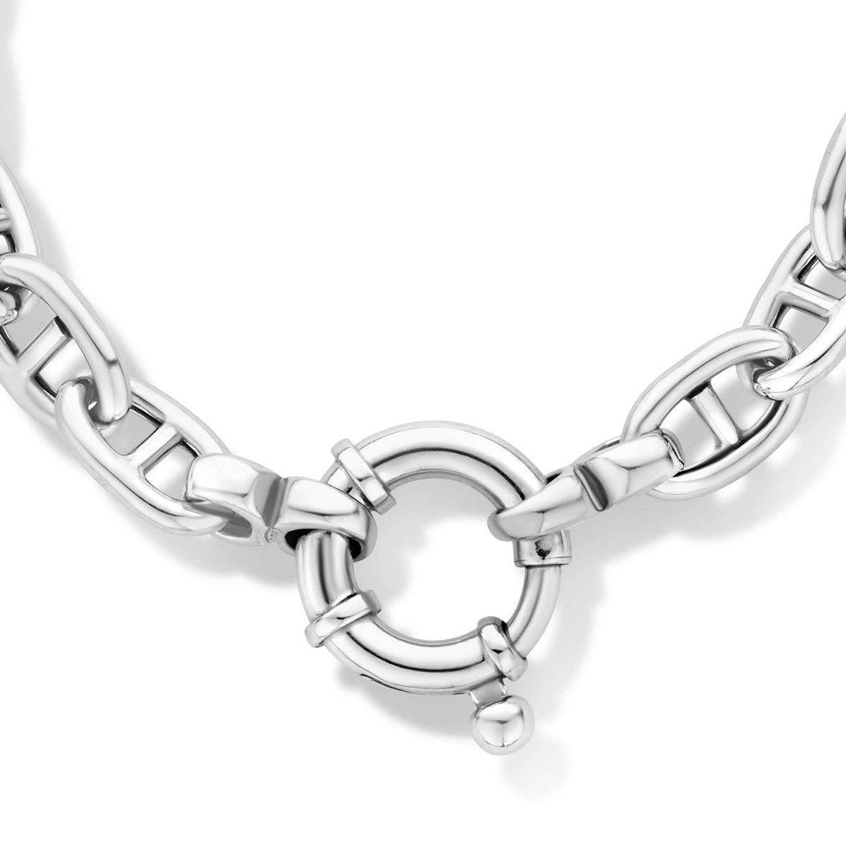 925 zilveren collier met marine schakels gerhodineerd 7.1 mm breed - Lengte 45 cm