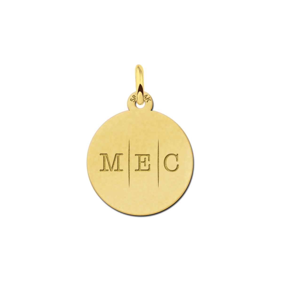 Names4ever gouden hanger met drie initialen - 15 mm