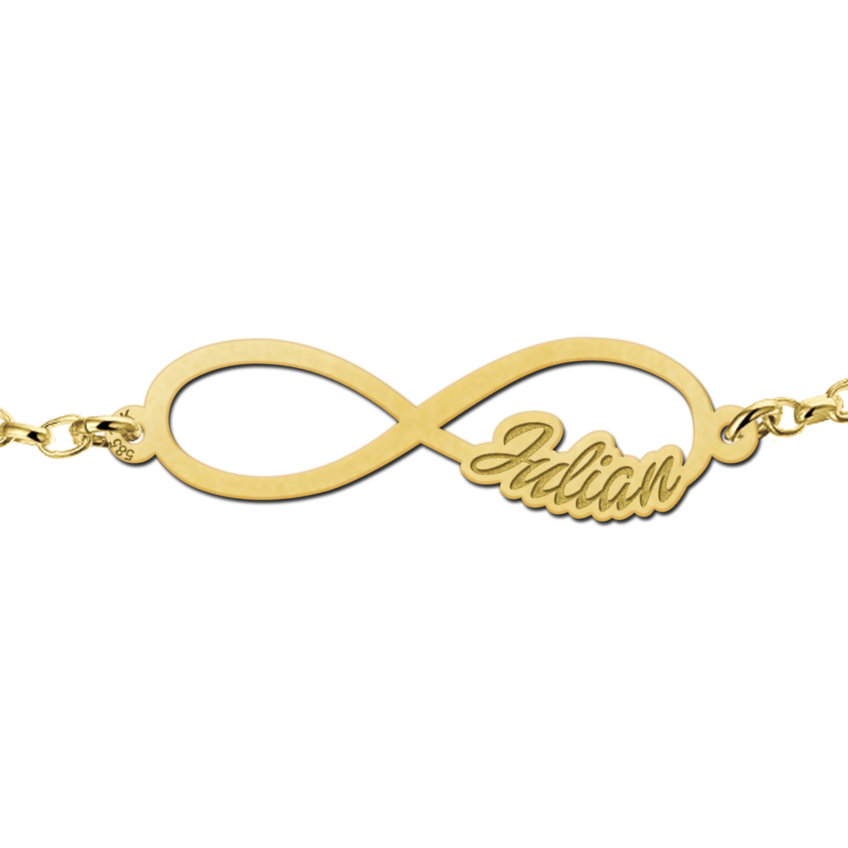 Names4ever gouden infinity armband met één naam 