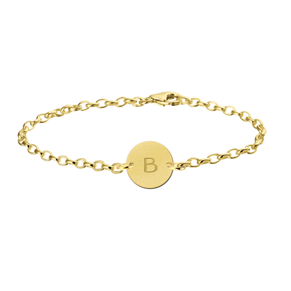 Gouden armband met letter rondje Names4ever
