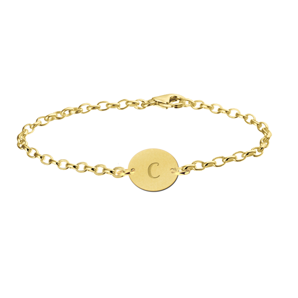Gouden armband met letter ovaal Names4ever