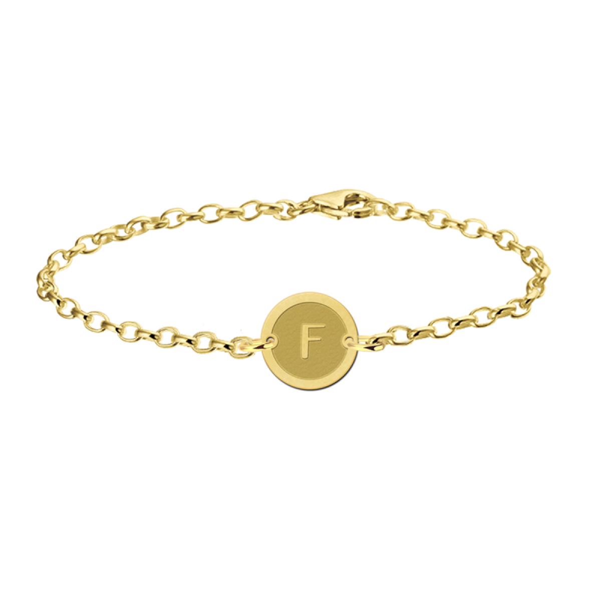 Gouden armband met letter rond Names4ever