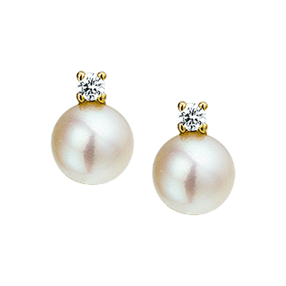 Oorbellen diamant en parel