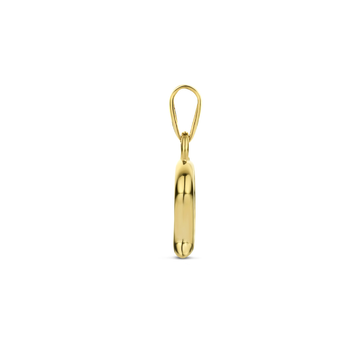 Opengewerkte gouden hartjes hanger - 10 mm x 16 mm