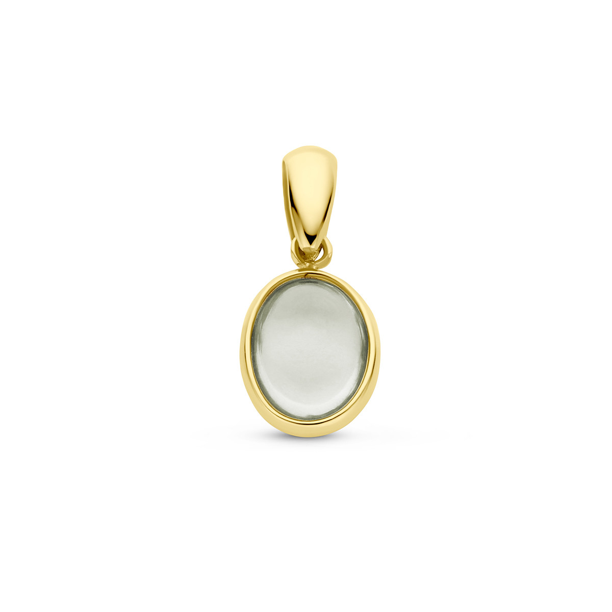 Ovale hanger met groene amethist 14-karaat goud - 7 mm x 16 mm