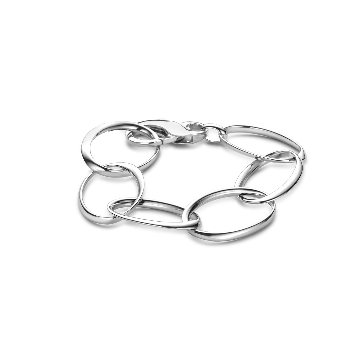 Ovale schakelarmband met anker schakels 23 mm breed - Lengte 22 cm
