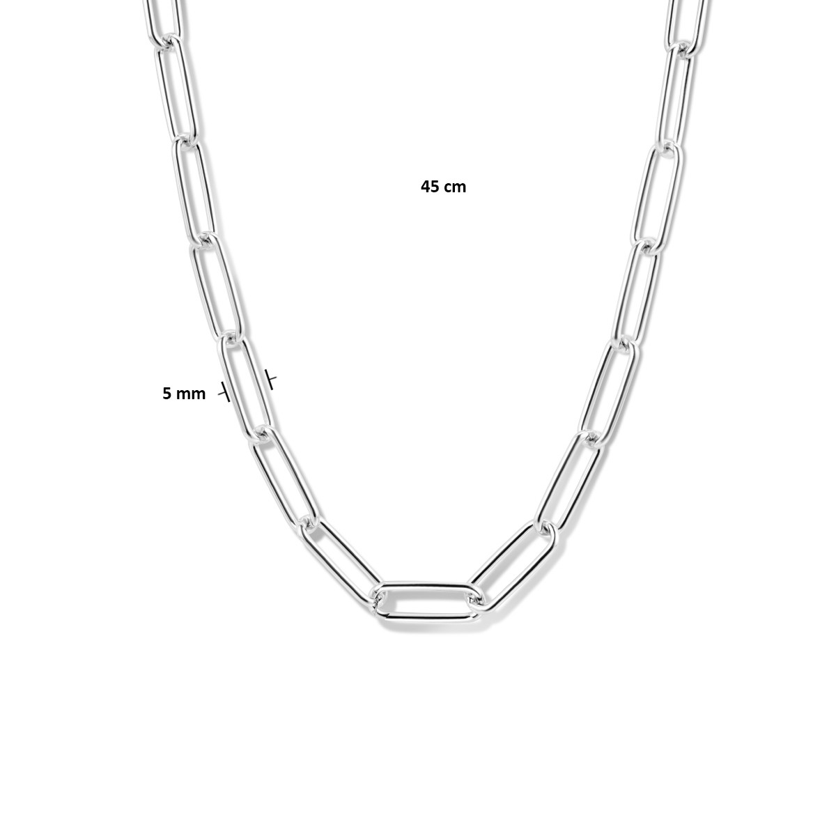 Paperclip ketting zilver 5 mm