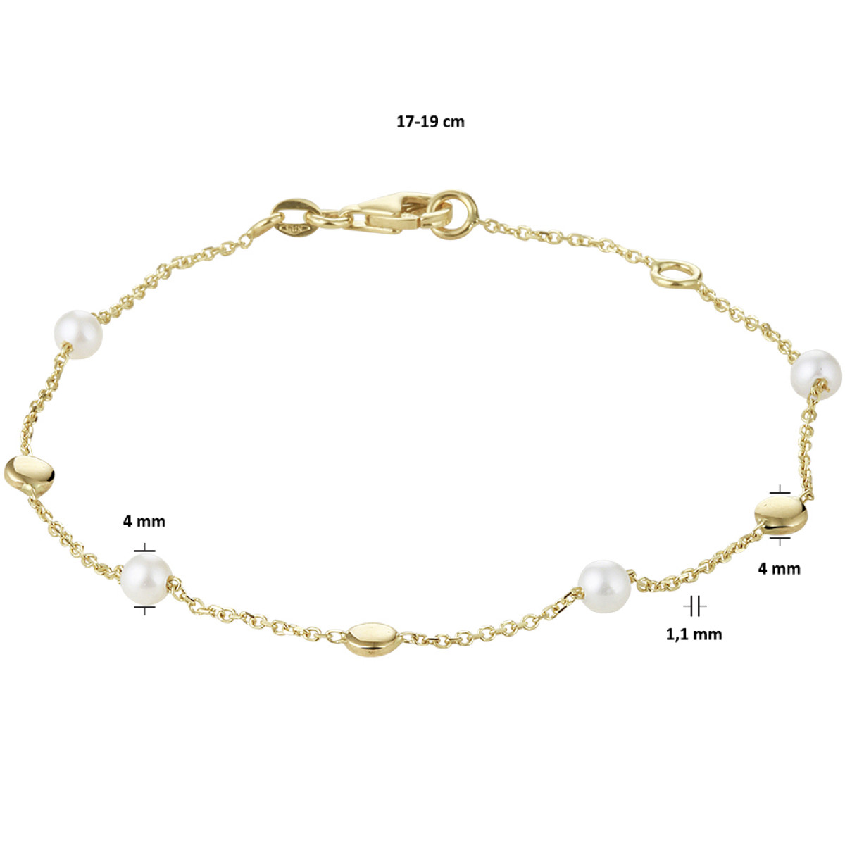 Parel armband goud