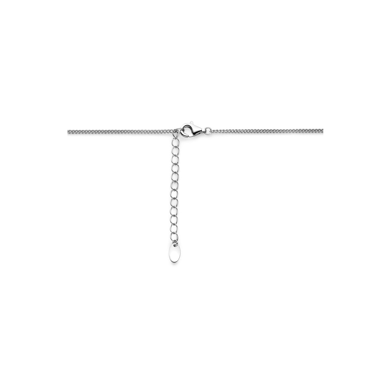 Parel ketting van gerhodineerd 925 zilver 1.5 mm breed - Lengte 41-45 cm