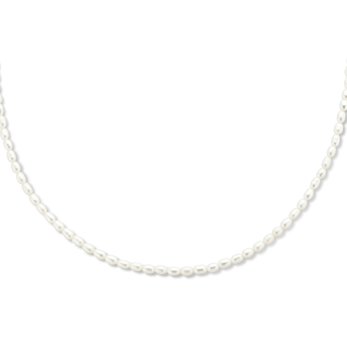 Parelketting wit met goudkleurige sluiting 3.2 mm breed - Lengte 40-45 cm