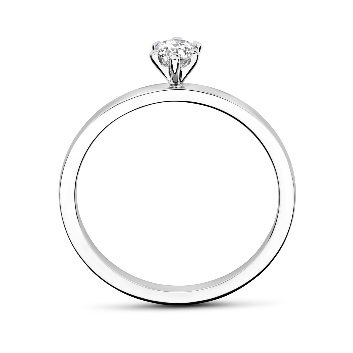 Platina solitaire ring met een ronde diamant 0.20 crt