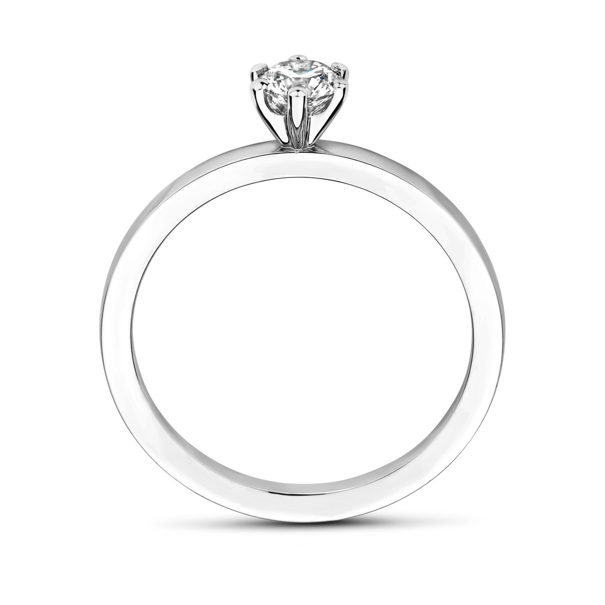 Platina solitaire ring met een ronde diamant 0.30 crt