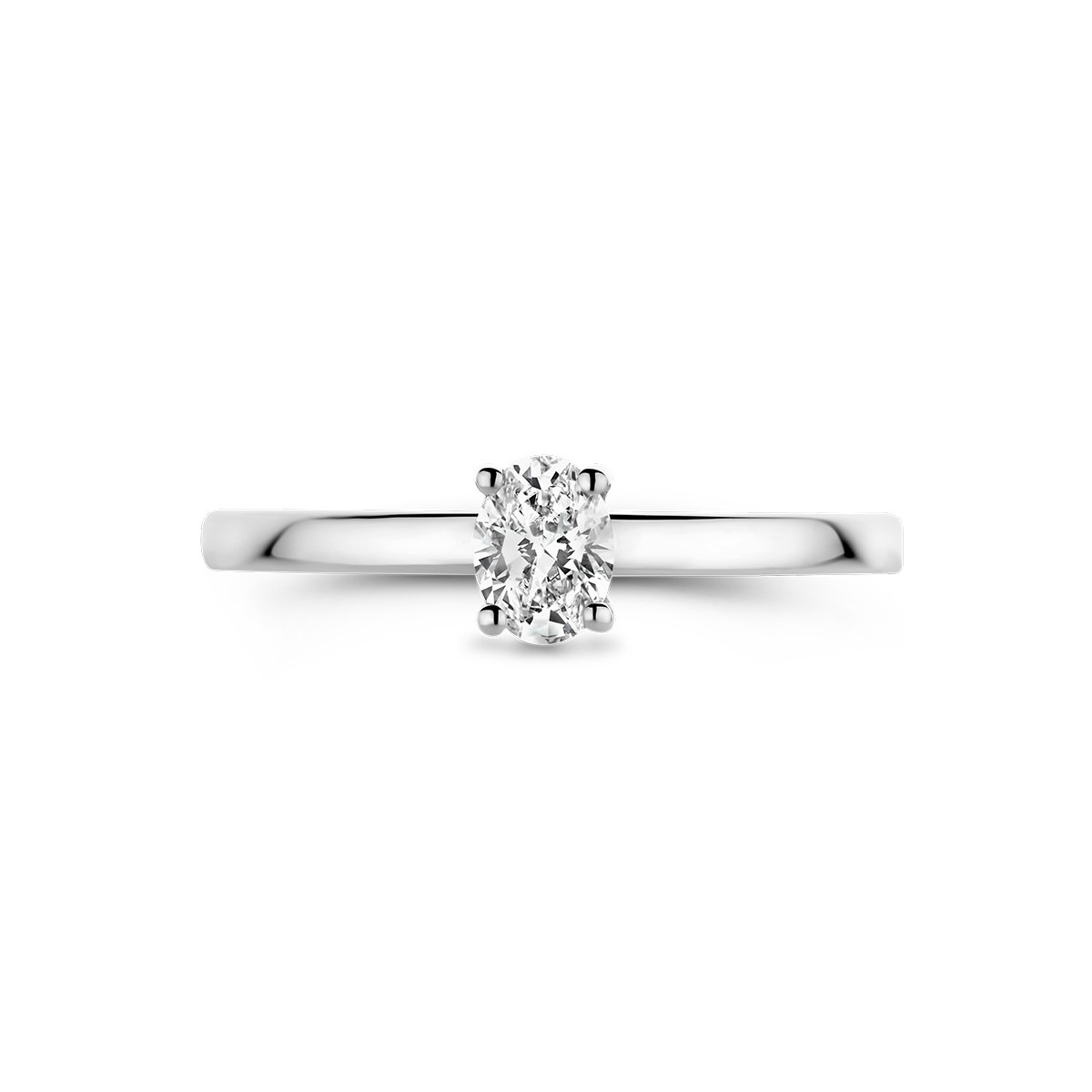 Platina solitaire ring met een ronde diamant 0.30 crt