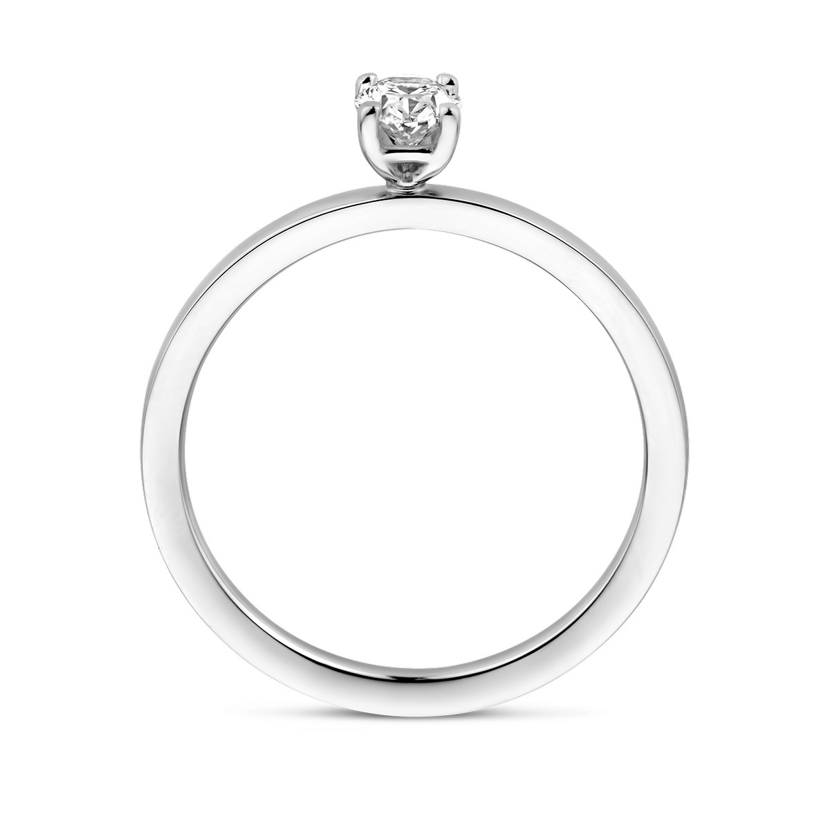 Platina solitaire ring met een ronde diamant 0.30 crt
